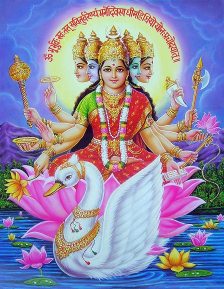 Déesse Gayatri est connu comme Vedamata, la mère de tous les Védas